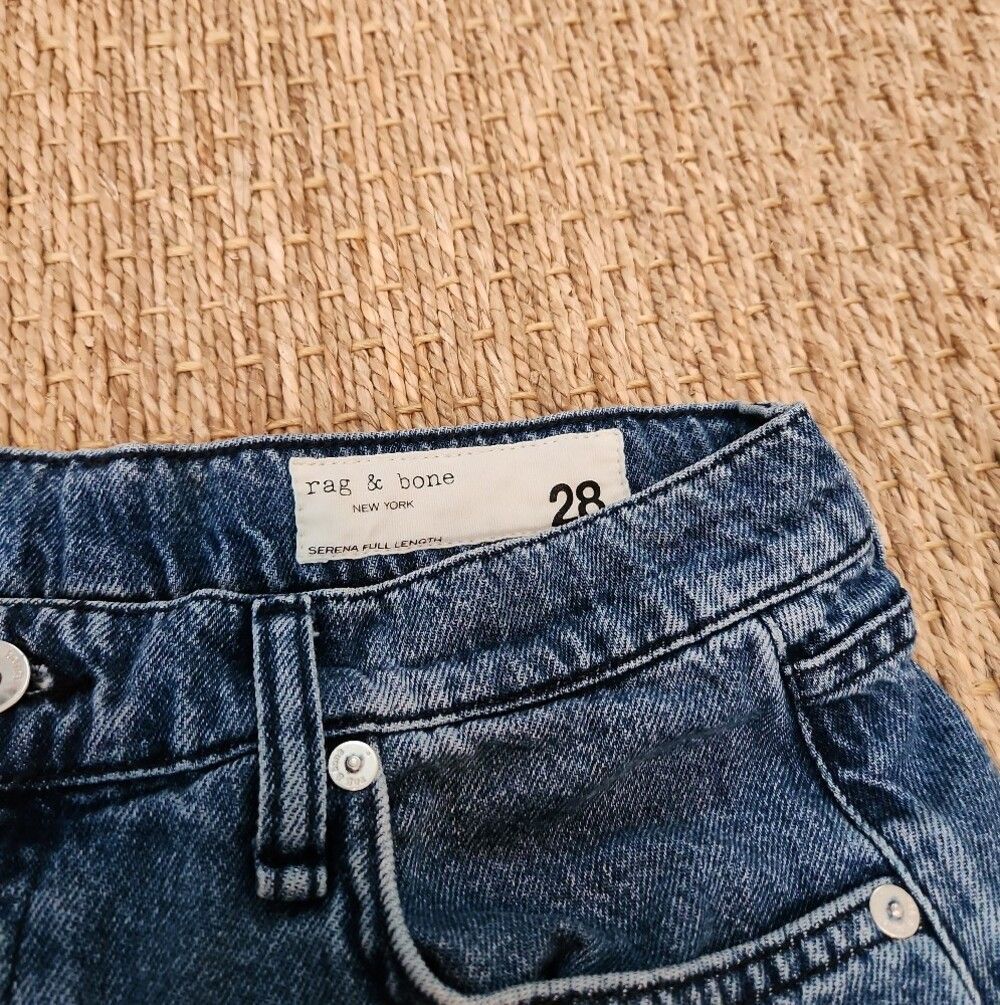 Rag & Bone Wide Leg Blue Denim Jeans Size 28 - Picture 3 of 5
